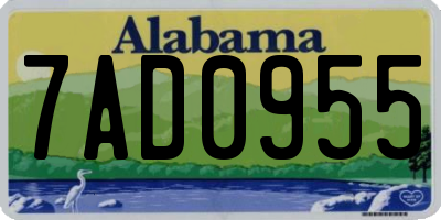 AL license plate 7AD0955