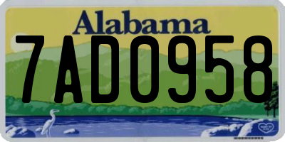 AL license plate 7AD0958