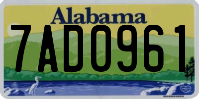 AL license plate 7AD0961