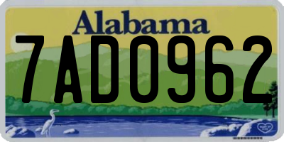 AL license plate 7AD0962