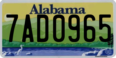 AL license plate 7AD0965