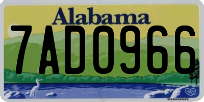 AL license plate 7AD0966