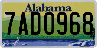 AL license plate 7AD0968