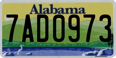AL license plate 7AD0973