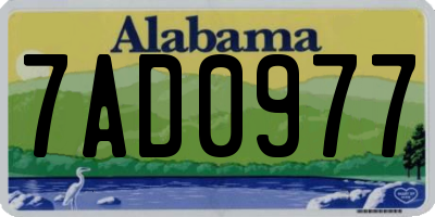 AL license plate 7AD0977