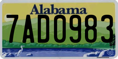 AL license plate 7AD0983
