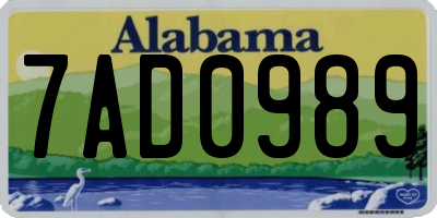 AL license plate 7AD0989