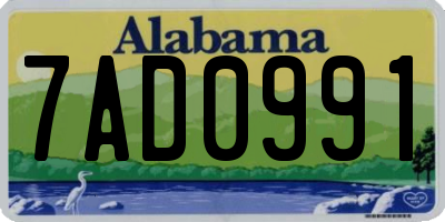 AL license plate 7AD0991