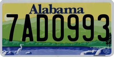AL license plate 7AD0993