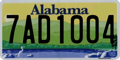 AL license plate 7AD1004