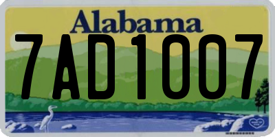 AL license plate 7AD1007