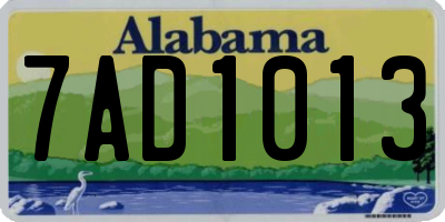 AL license plate 7AD1013