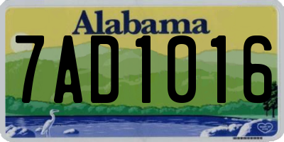 AL license plate 7AD1016