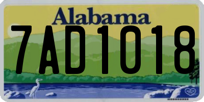 AL license plate 7AD1018