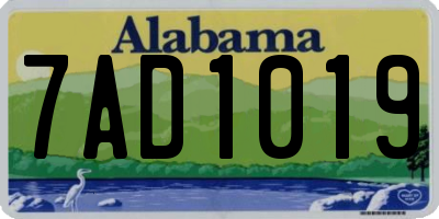 AL license plate 7AD1019