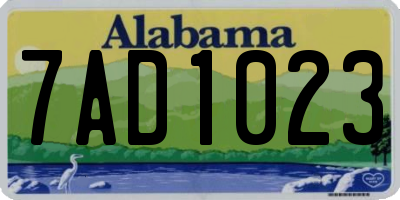 AL license plate 7AD1023