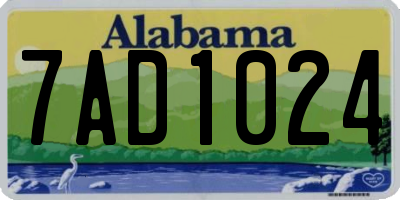 AL license plate 7AD1024