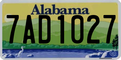 AL license plate 7AD1027