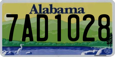 AL license plate 7AD1028