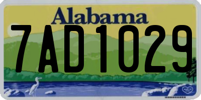 AL license plate 7AD1029