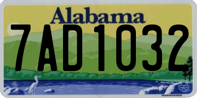 AL license plate 7AD1032