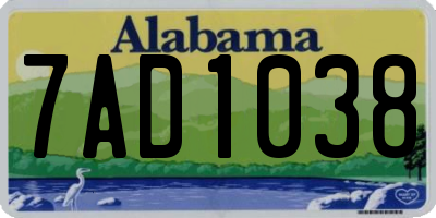 AL license plate 7AD1038