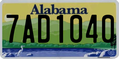 AL license plate 7AD1040