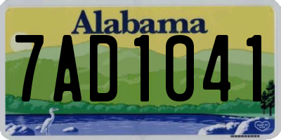 AL license plate 7AD1041