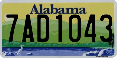AL license plate 7AD1043