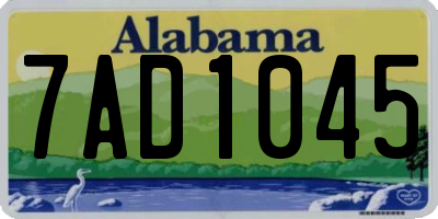 AL license plate 7AD1045