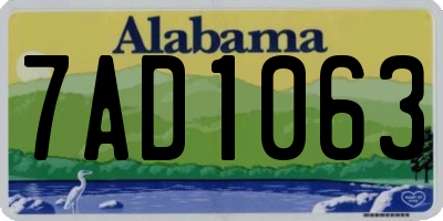 AL license plate 7AD1063