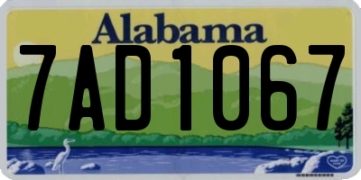 AL license plate 7AD1067