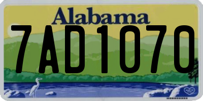 AL license plate 7AD1070