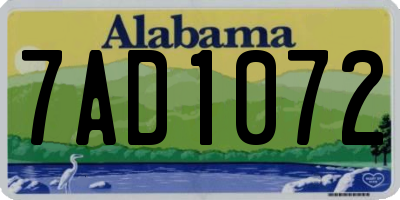 AL license plate 7AD1072