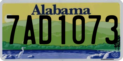 AL license plate 7AD1073
