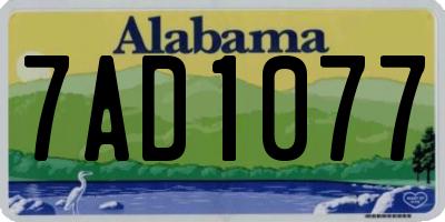 AL license plate 7AD1077