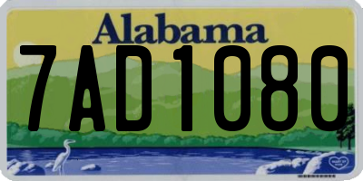 AL license plate 7AD1080