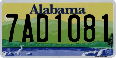 AL license plate 7AD1081