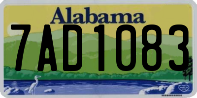 AL license plate 7AD1083