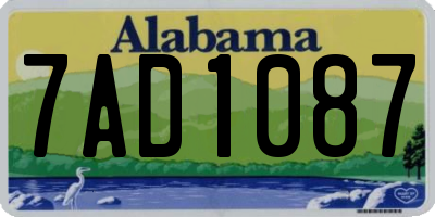 AL license plate 7AD1087