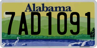AL license plate 7AD1091
