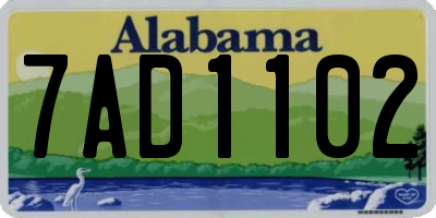 AL license plate 7AD1102