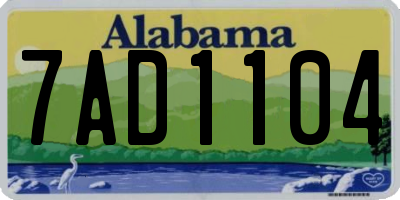AL license plate 7AD1104