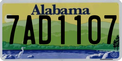 AL license plate 7AD1107