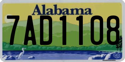 AL license plate 7AD1108