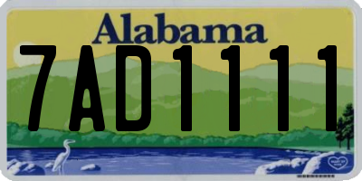 AL license plate 7AD1111
