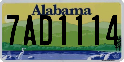AL license plate 7AD1114