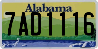 AL license plate 7AD1116