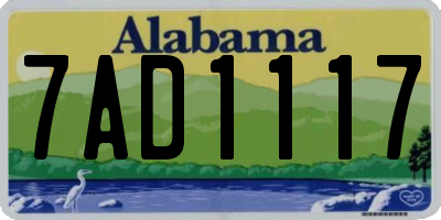 AL license plate 7AD1117