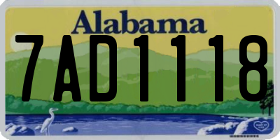 AL license plate 7AD1118